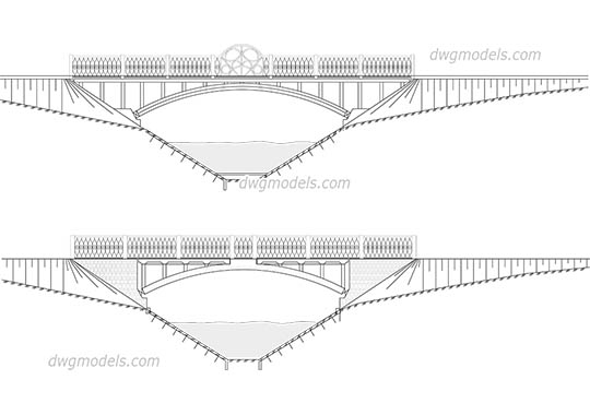 540x380 bridges dwg models, free download - File Drawing