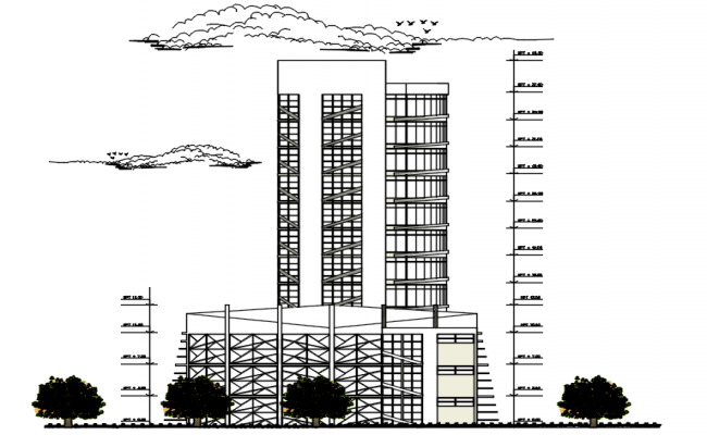 650x400 Drawing Of Office Building Design In Dwg - File Drawing