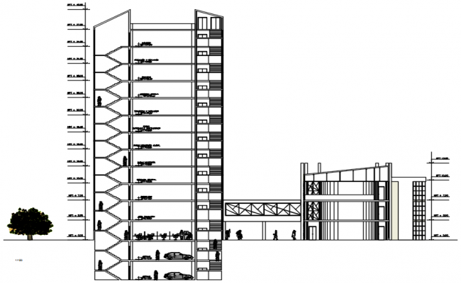 650x400 Autocad Drawing Of The Office Building In Dwg - File Drawing