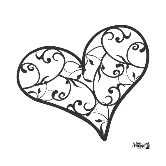 570x570 products cricut, cutting files, cutting tables - Filigree Heart Drawing