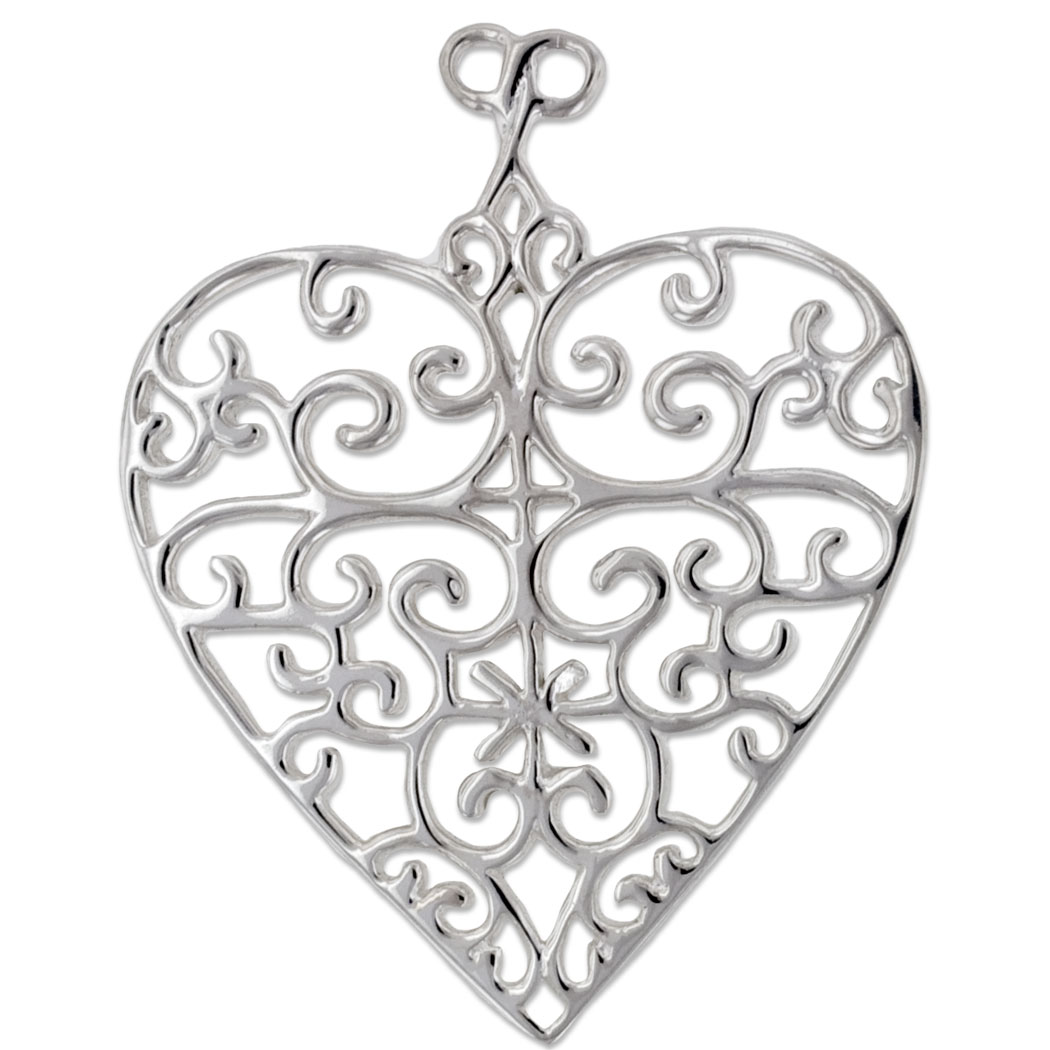 1050x1050 Southern Gates Filigree Heart Pendant In Sterling Silver - Filigree Heart Drawing