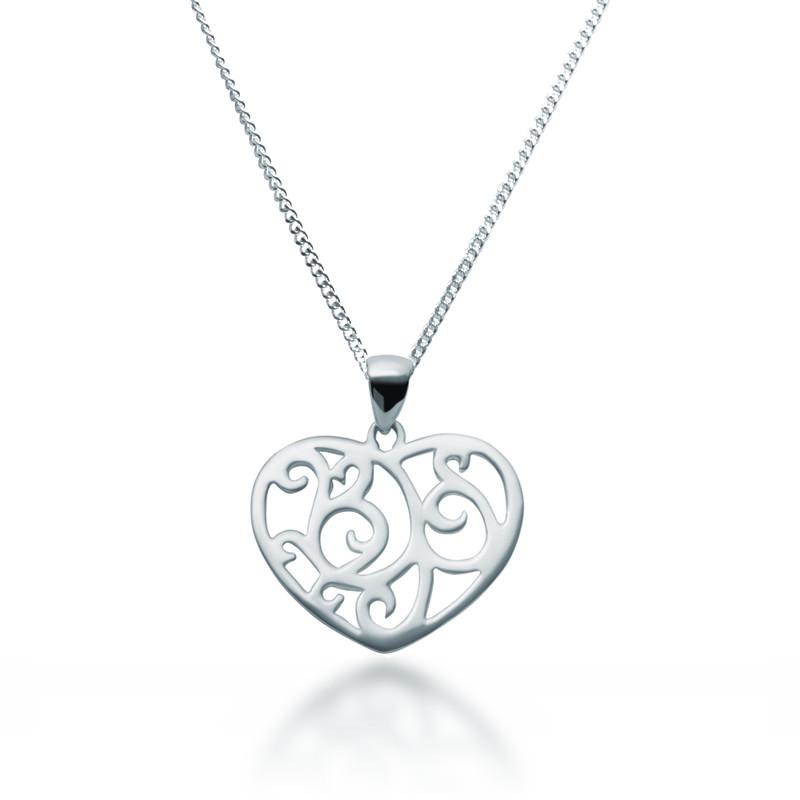 800x800 Easy Chain Necklace Drawing Sterling Silver Filigree Heart Zaffre - Filigree Heart Drawing