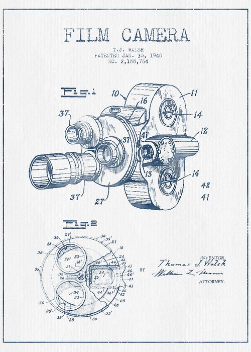 500x700 Film Camera Patent Drawing - Film Camera Drawing