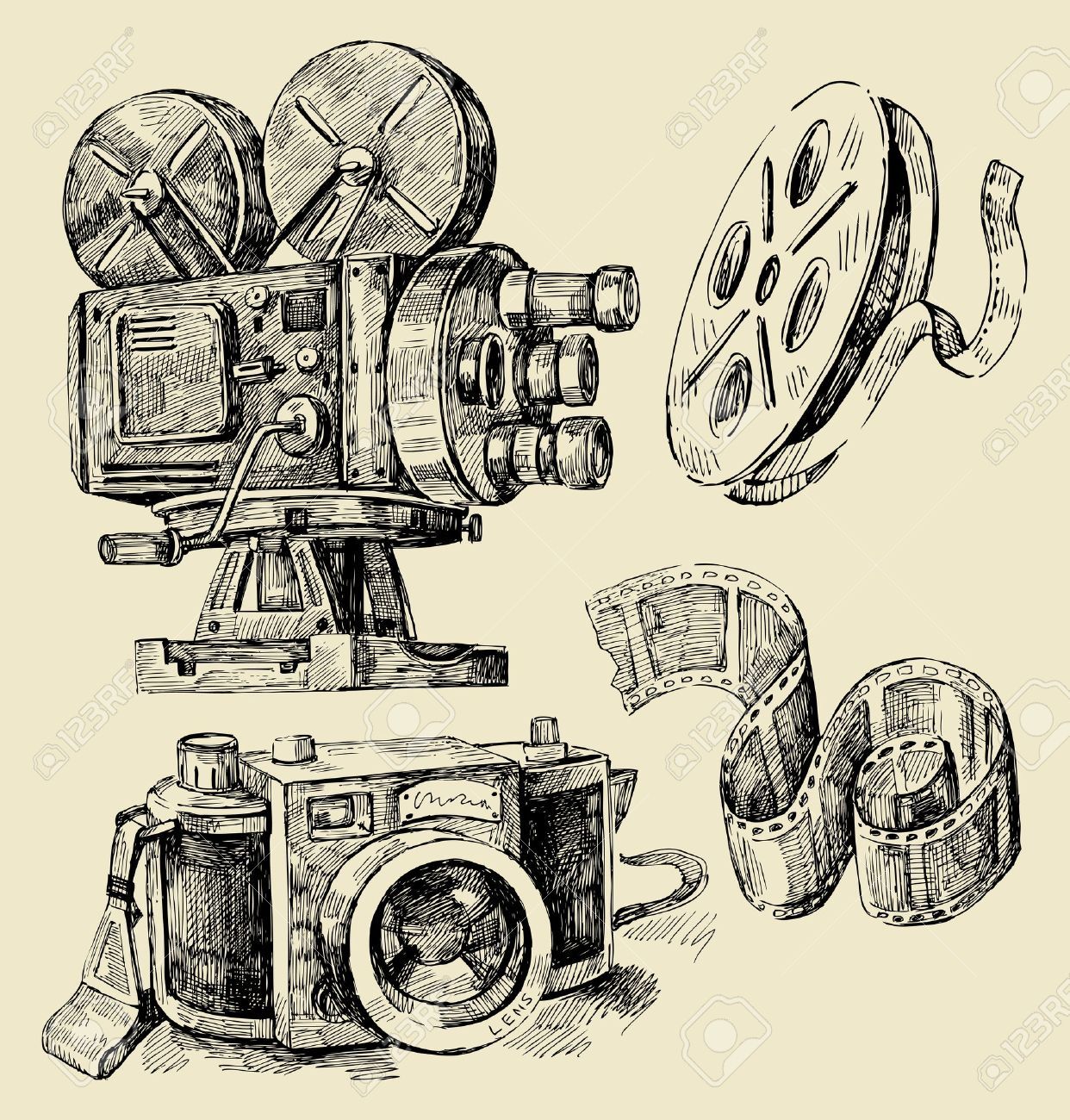 1242x1300 Other Vintage Film Equipment I Have There's A Vintage Camera I - Film Camera Drawing
