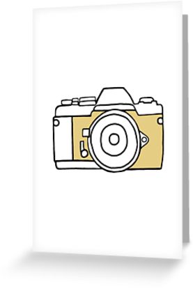 277x415 Yellow Film Camera Drawing Greeting Cards - Film Camera Drawing