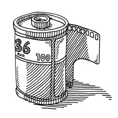 235x235 film roll photography drawing vector art illustration tats - Film Drawing