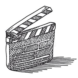 300x300 Film Slate Drawing Stock Vectors - Film Drawing