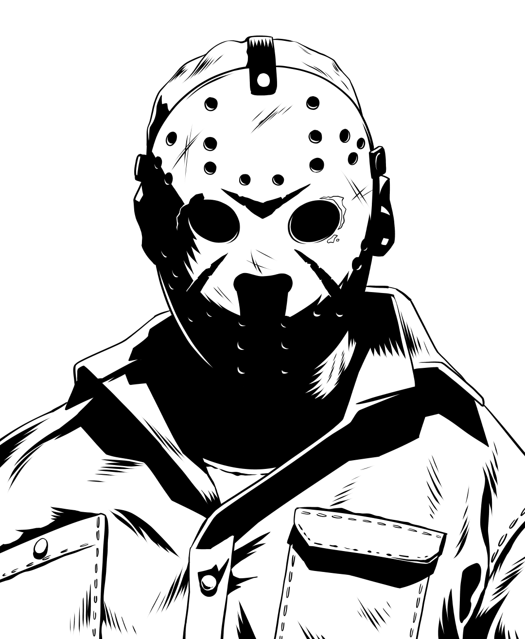 1080x1315 Inktober Friday The Jason Voorhees! - Film Drawing