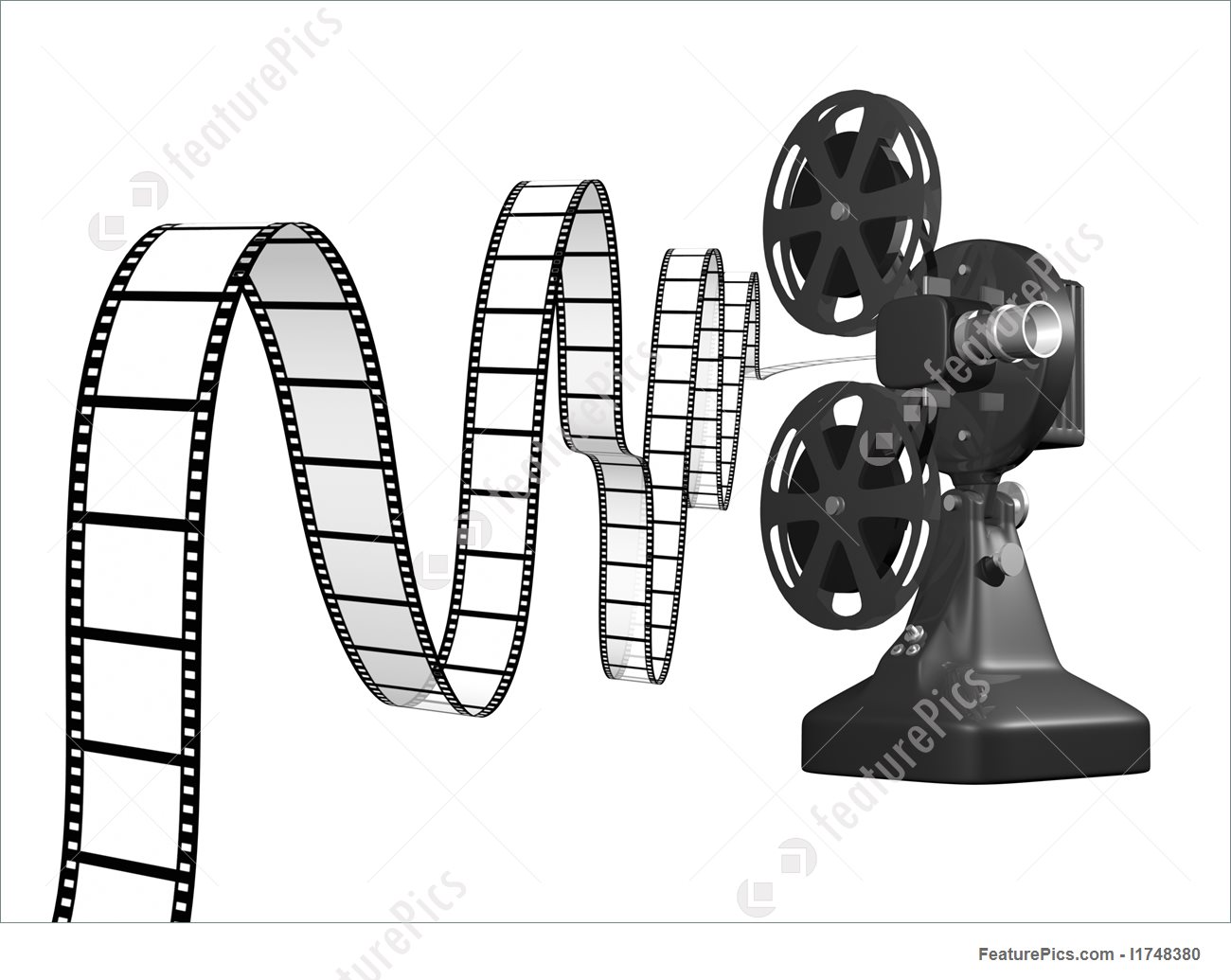 1300x1035 photo and video film projector with film - Film Projector Drawing