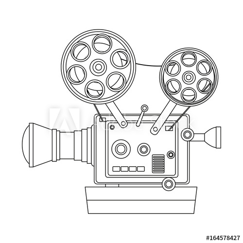500x500 high detailed vintage film projector cinema icon - Film Projector Drawing