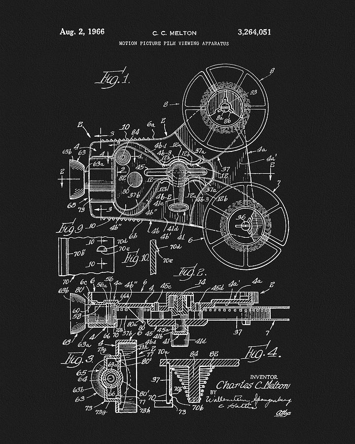 720x900 film projector patent drawing - Film Projector Drawing