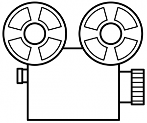 300x252 movie reel clipart border free images - Film Reel Drawing
