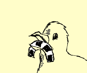 300x250 crow chokeing on film reel - Film Reel Drawing