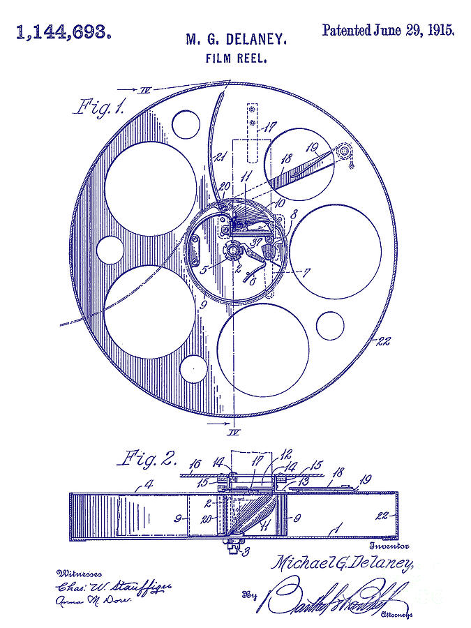 675x900 film reel patent blueprint photograph - Film Reel Drawing