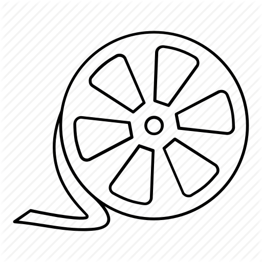 512x512 audiovisual, av, film, movie, reel, video icon - Film Reel Drawing
