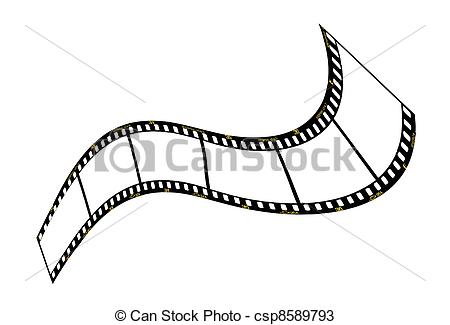 450x325 warped film strip with wavy style, with film frame number - Film Roll Drawing