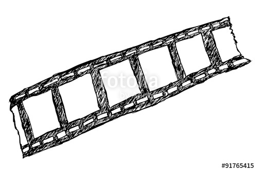 500x334 hand draw sketch of film strip, isolated on white stock photo - Film Strip Drawing