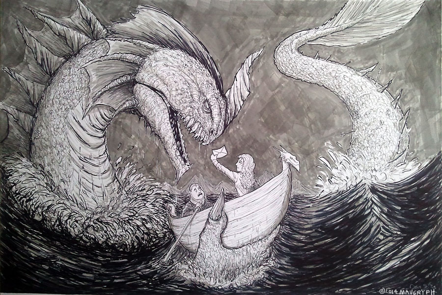900x601 message to the sea final drawing for draw ii class maugryph - Final Drawing