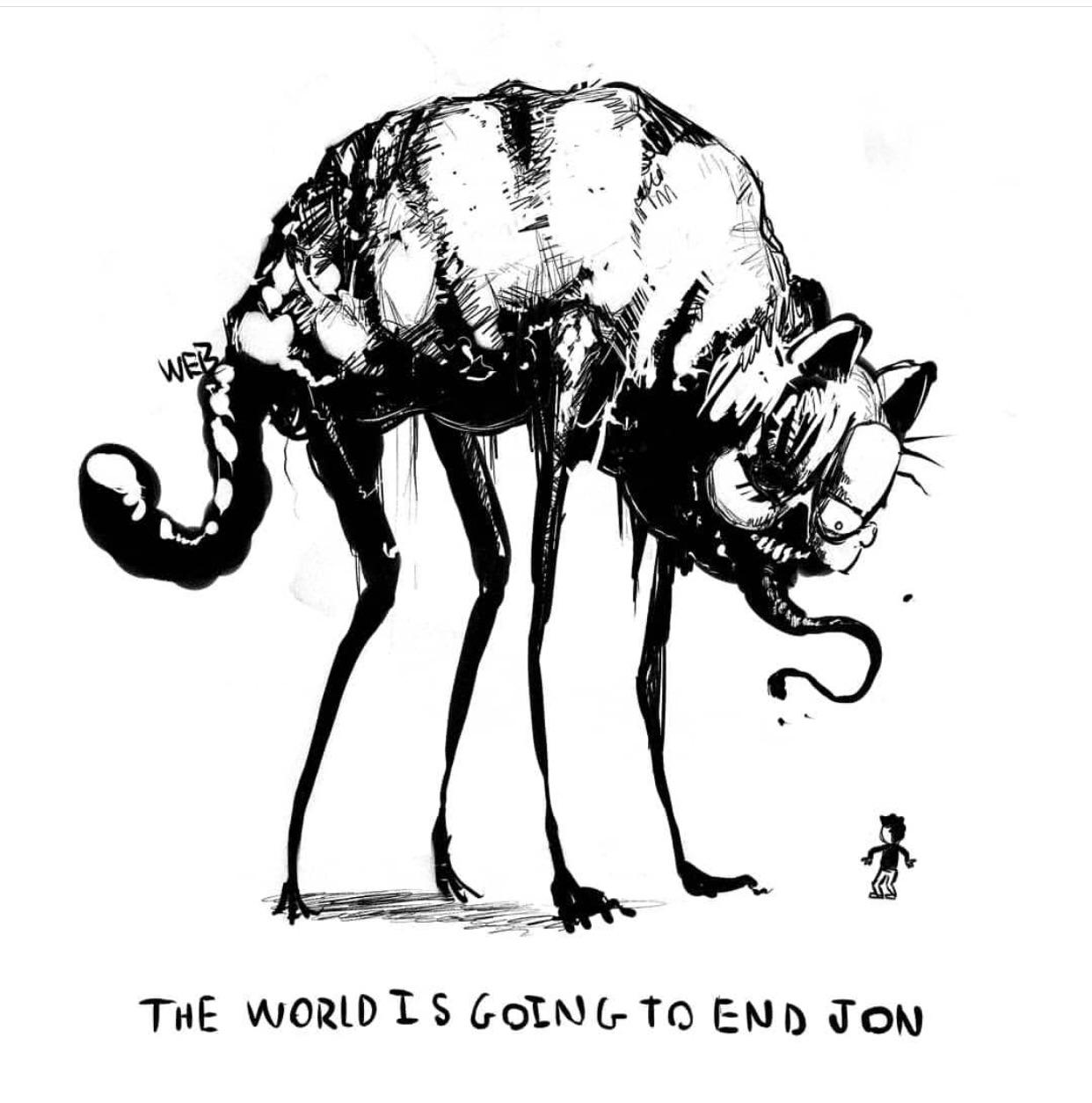 1242x1254 our favorite artists final drawing of garfield f for respects - Final Drawing