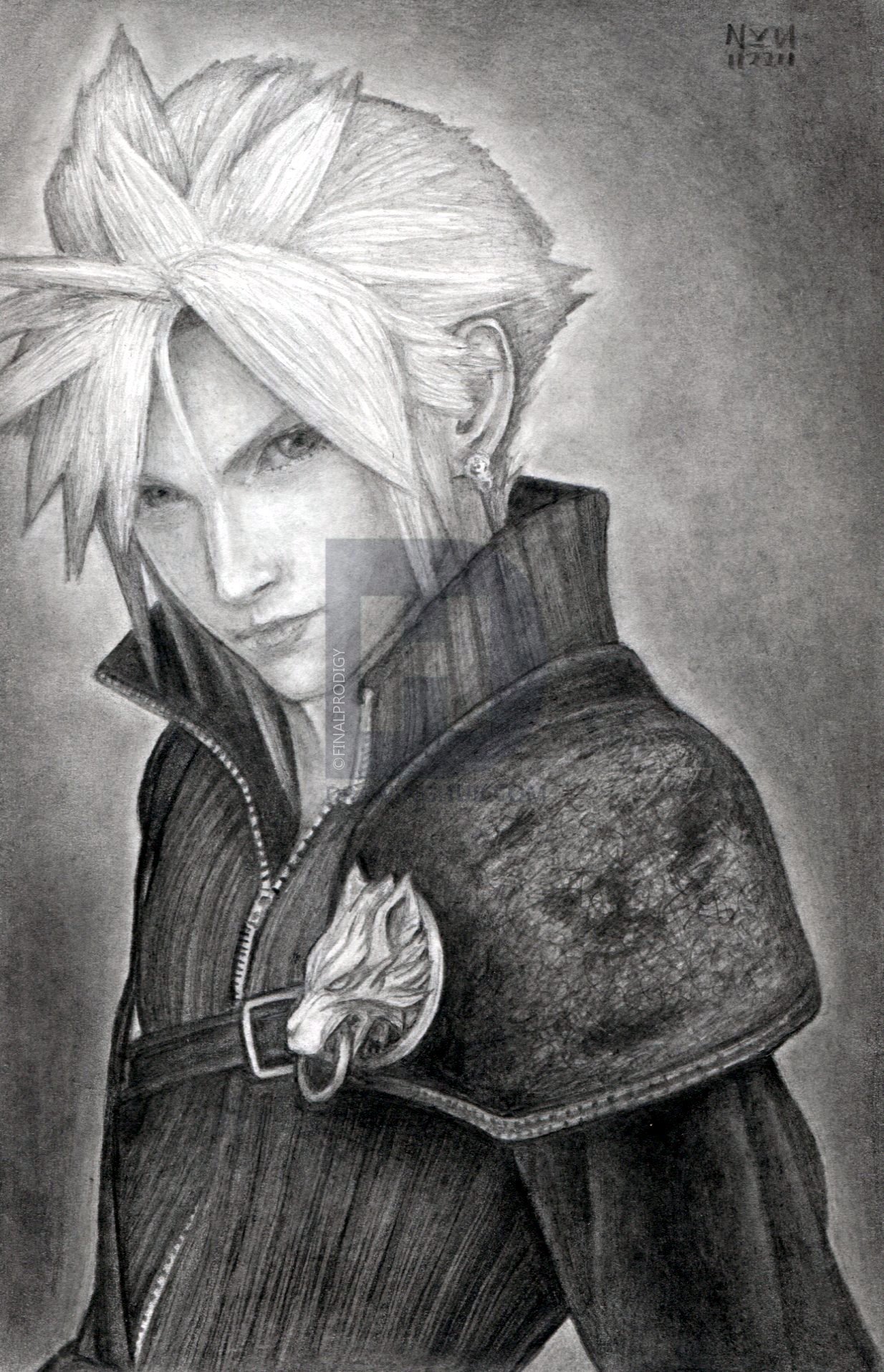 1234x1915 how to draw cloud strife, final fantasy vii, step - Final Fantasy Drawing