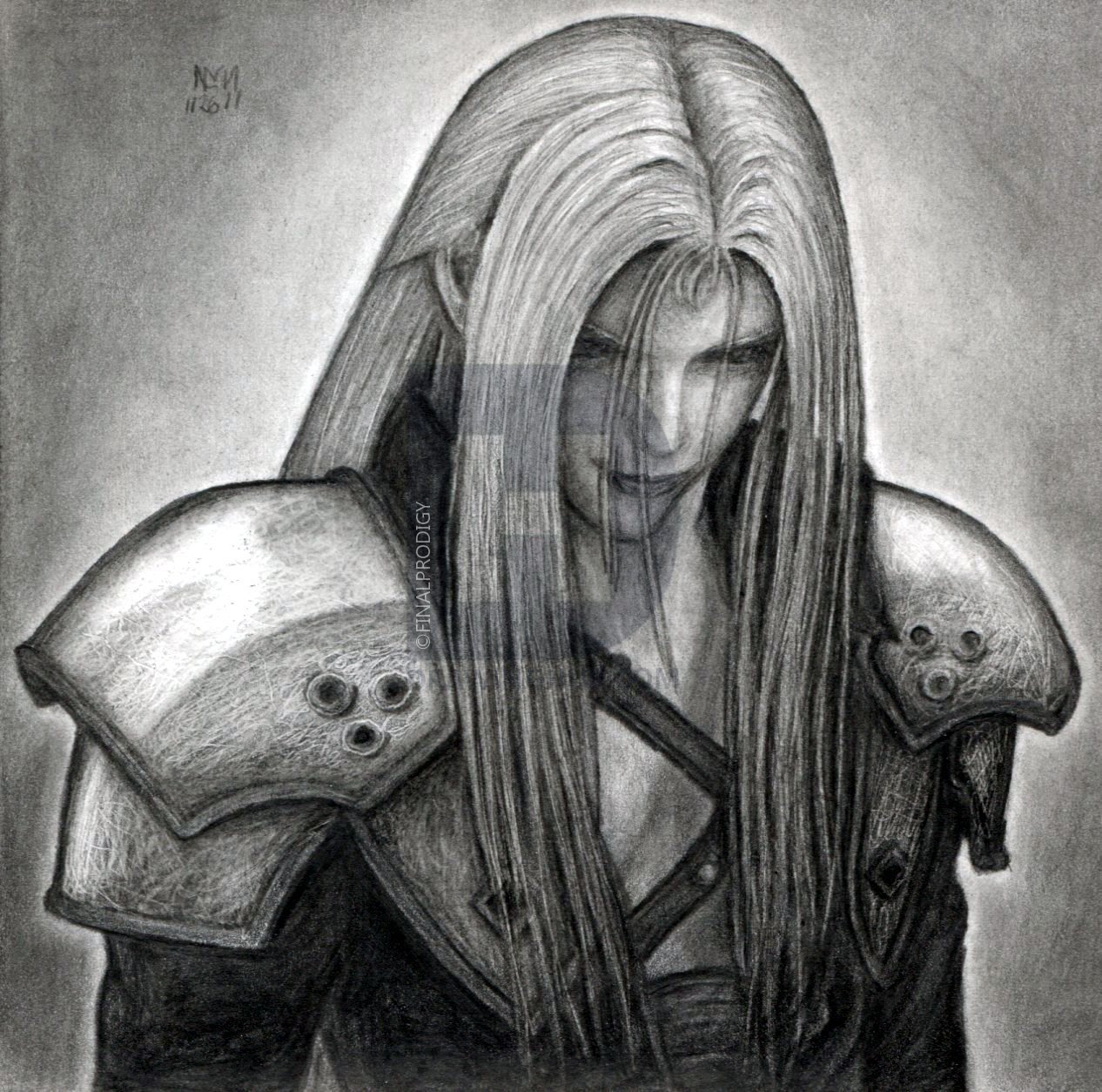 1266x1254 how to draw sephiroth, final fantasy vii, step - Final Fantasy Drawing