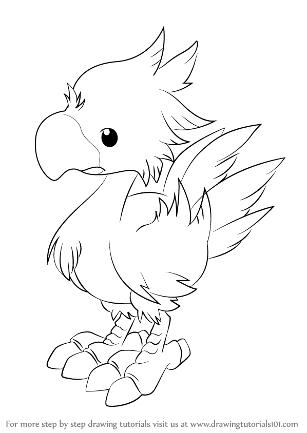 598x844 learn how to draw chocobo from final fantasy - Final Fantasy Drawing