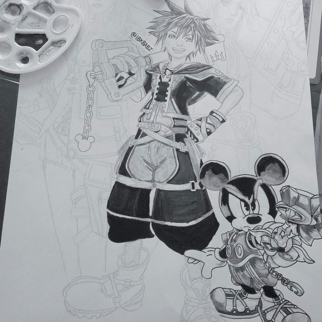 1024x1024 wip kingdom hearts final fantasy drawing anime amino - Final Fantasy Drawing
