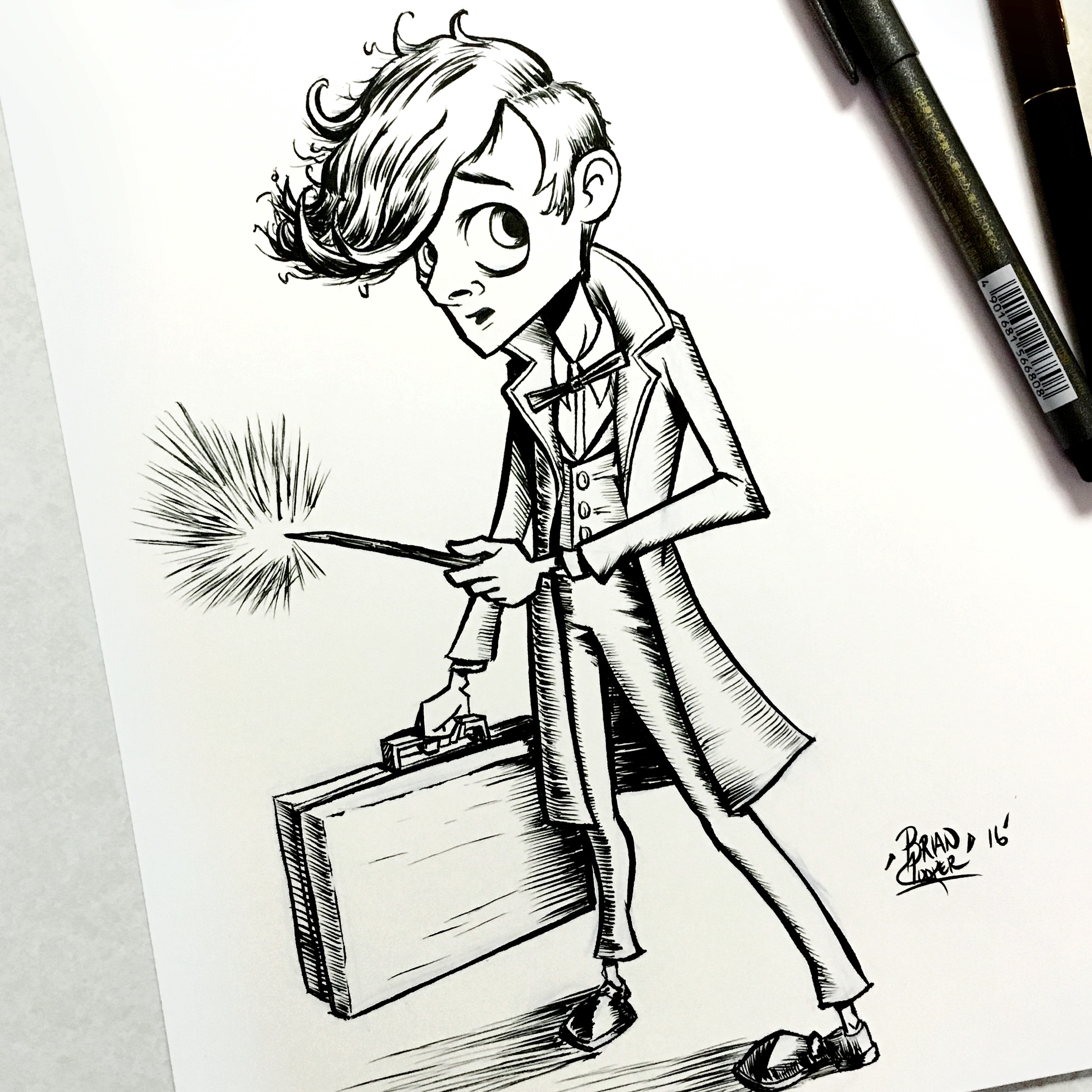 2514x2514 Fantastic Beasts And Where To Find Them Ink Drawing - Find Drawing