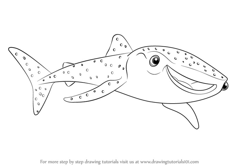 800x566 Learn How To Draw Destiny From Finding Dory - Finding Dory Drawing