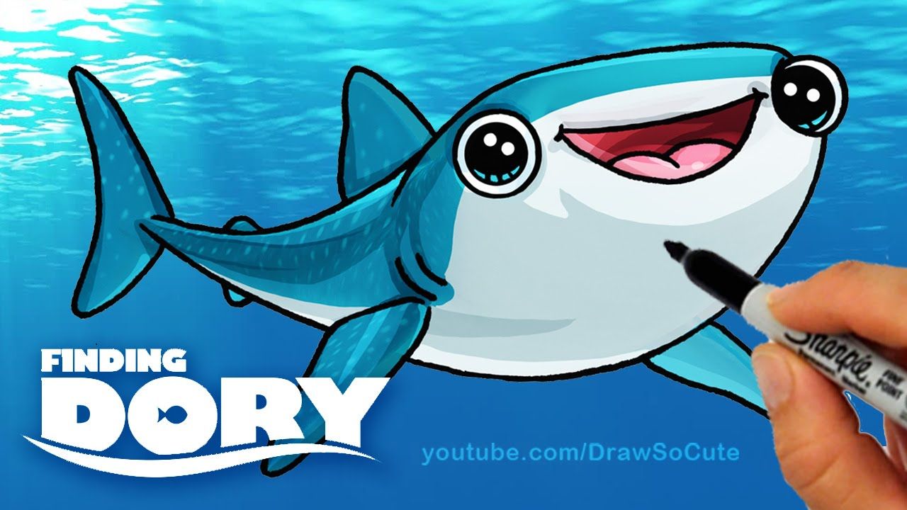 1280x720 How To Draw Destiny From Finding Dory Step - Finding Dory Drawing