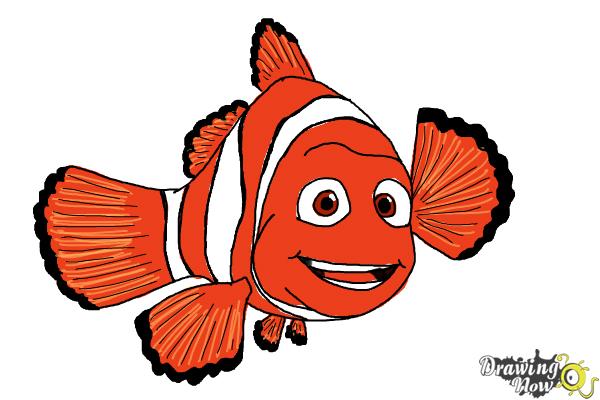 600x400 How To Draw Marlin From Finding Dory - Finding Nemo Drawing
