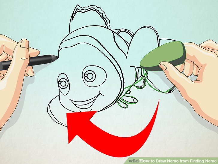 728x546 how to draw nemo from finding nemo steps - Finding Nemo Drawing