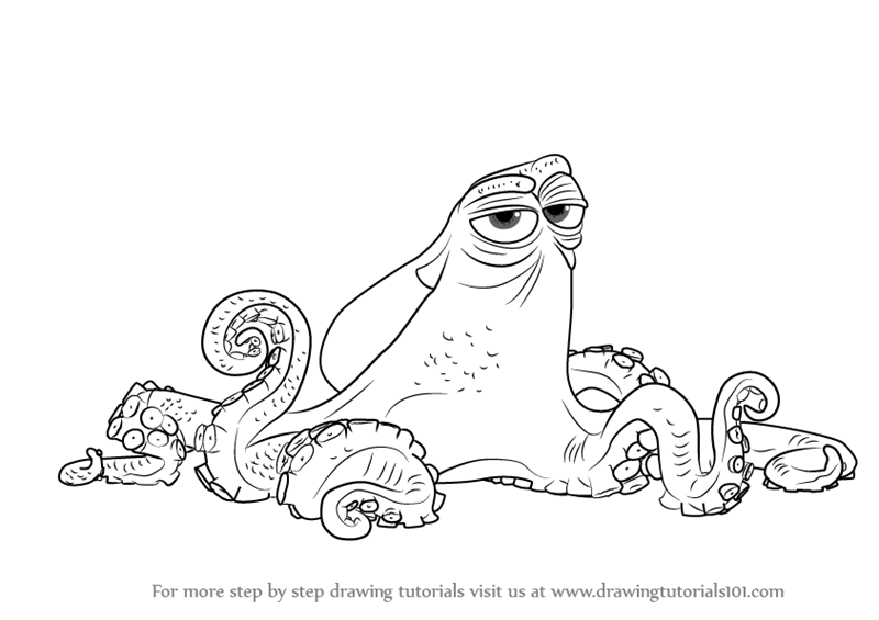 800x565 Learn How To Draw Hank From Finding Dory - Finding Nemo Drawing