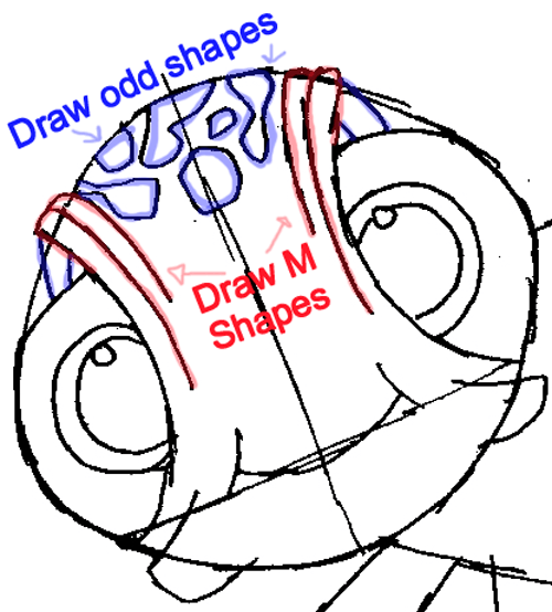 500x554 how to draw squirt the turtle from finding nemo with easy step - Finding Nemo Squirt Drawing
