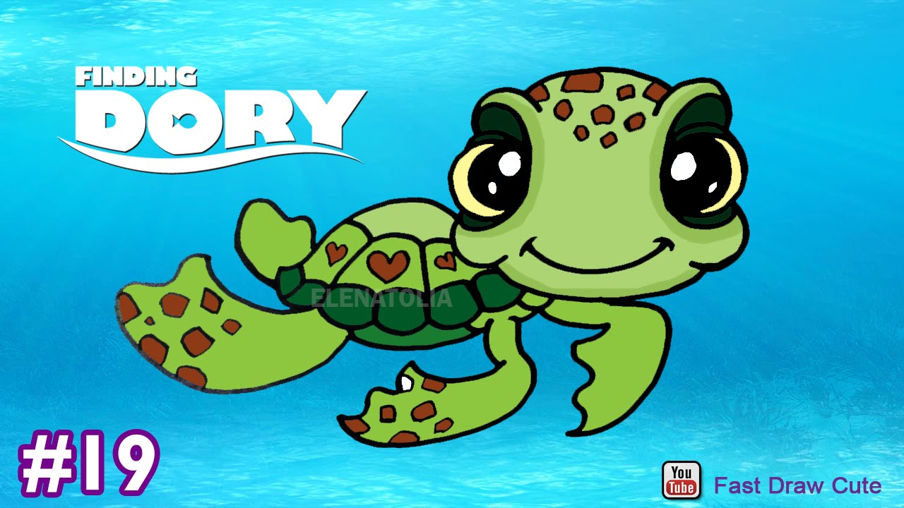 1280x720 Easy Drawings - Finding Nemo Squirt Drawing