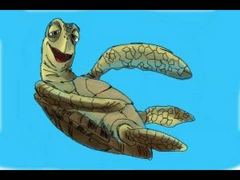 480x360 how to draw crush from finding nemo - Finding Nemo Turtle Drawing