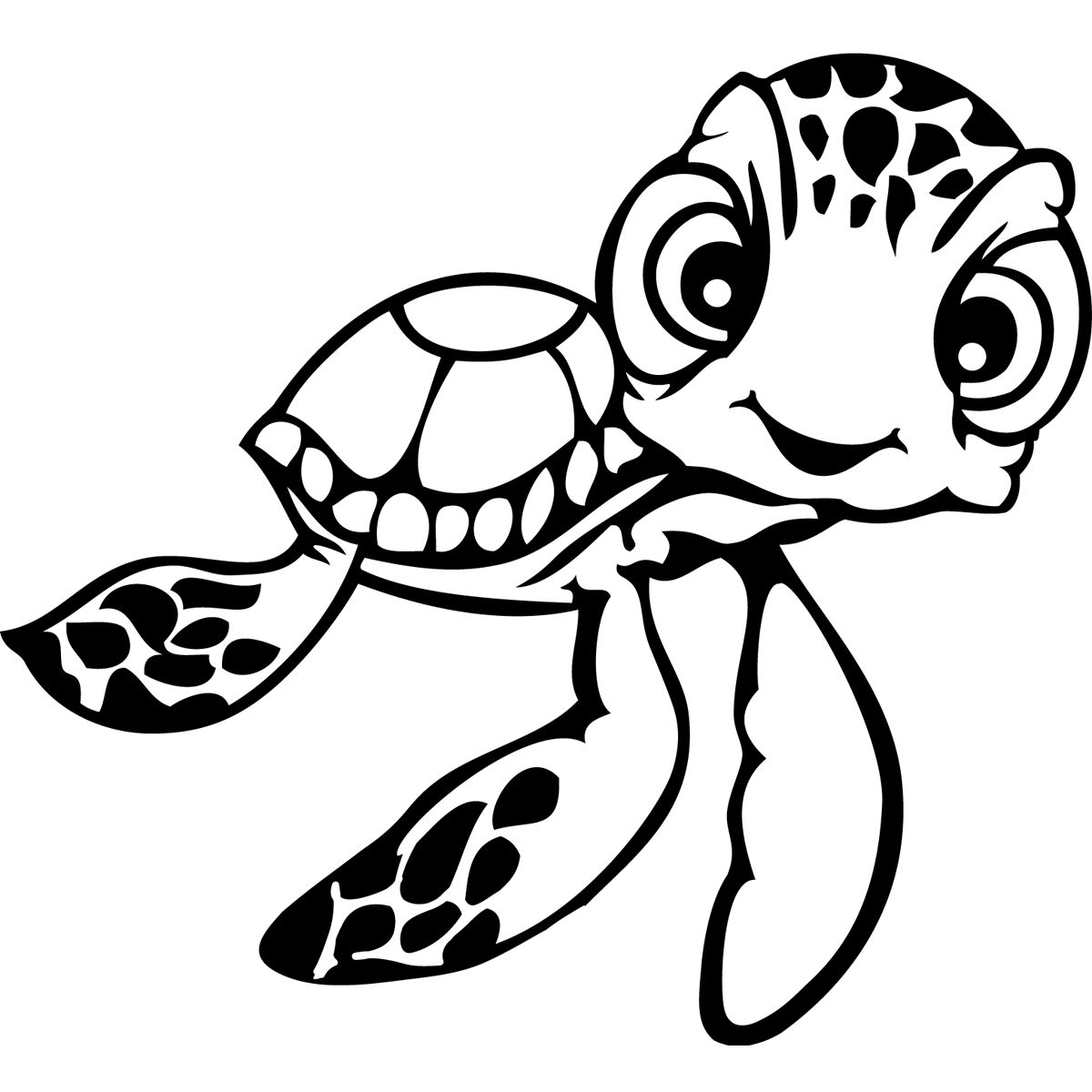 1200x1200 Vector Finding Nemo Coloring Pages - Finding Nemo Turtle Drawing