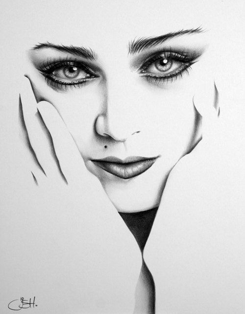 500x641 madonna fine art pencil drawing portrait print hand signed - Fine Art Drawing