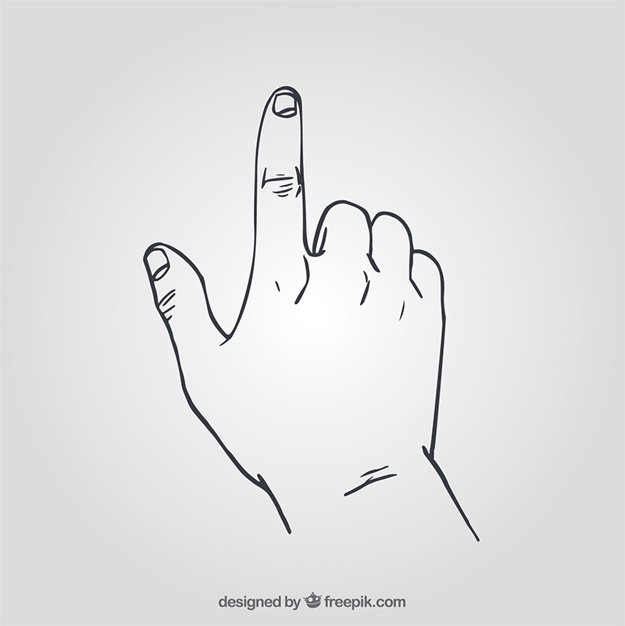 625x626 hand with pointing finger vector free download - Finger Drawing