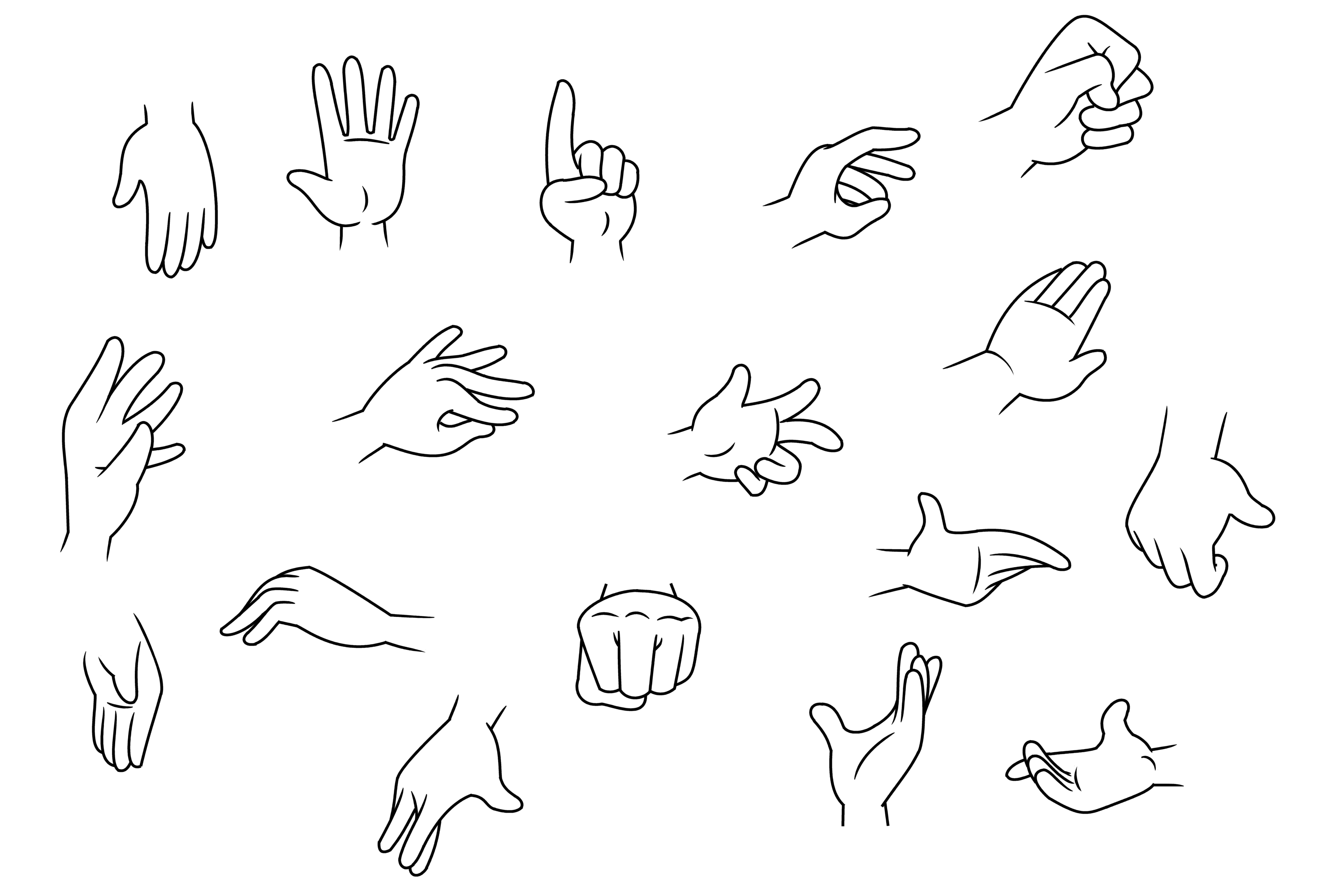 3000x2000 How To Draw Cartoon Hands - Finger Drawing