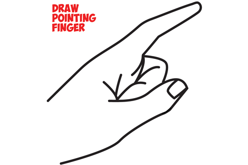 500x333 how to draw a pointing hand side view how to draw cartoon - Finger Drawing