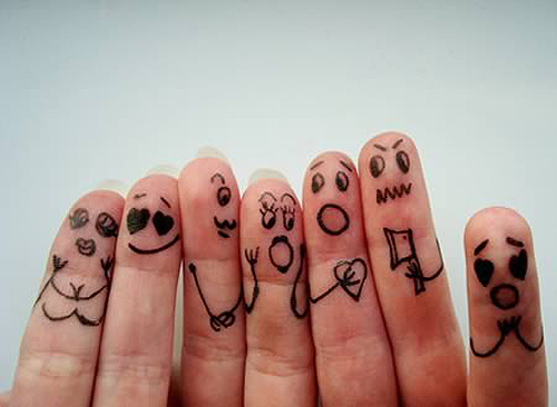 500x366 The Cute Drawing On Fingers - Finger Drawing