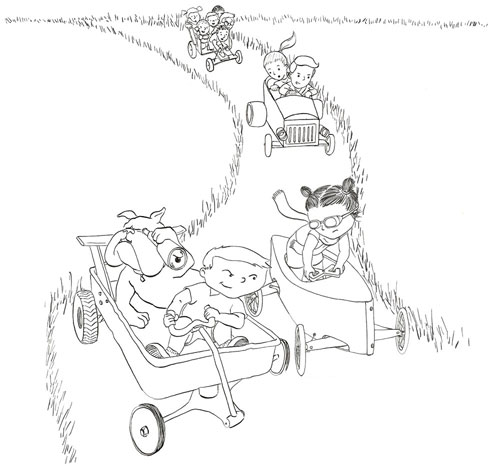 500x466 Rainy Bay Art - Finish Line Drawing