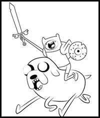 200x236 how to draw adventure time characters finn, jake the dog, ice king - Finn And Jake Drawing
