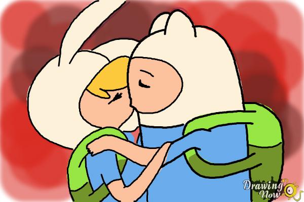 600x400 how to draw finn and fionna kissing - Finn Drawing