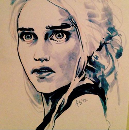 500x503 Daenerys Sketch - Fiona Staples Drawing