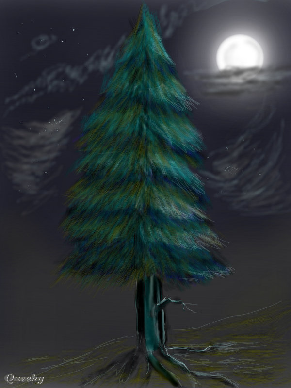 600x800 Fir Tree A Landscape Speedpaint Drawing - Fir Tree Drawing
