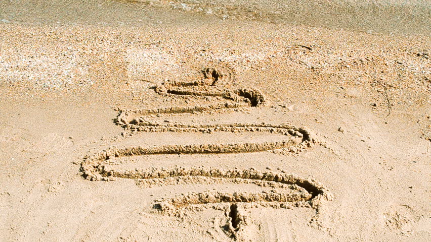 852x480 Fir Tree Drawing On Sand Stock Footage Video - Fir Tree Drawing