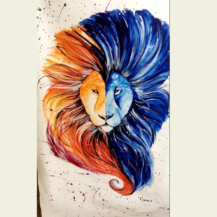 900x900 Fire And Ice Painting - Fire And Ice Drawing