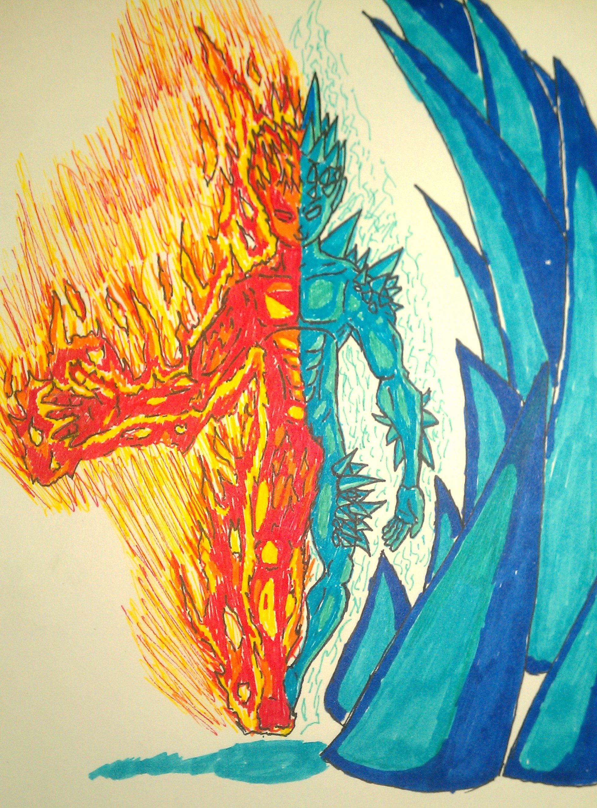 Fire And Ice Drawing At Paintingvalley Com Explore Collection Of Fire And Ice Drawing